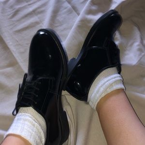 Black High shine Bates Oxfords